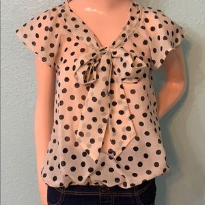 Pink polka dot blouse